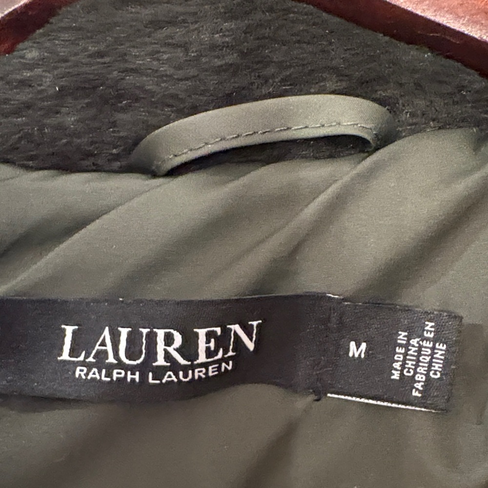 Ralph Lauren Olive Green Puffer Coat with Faux Fur Hood - Picture 8 of 12